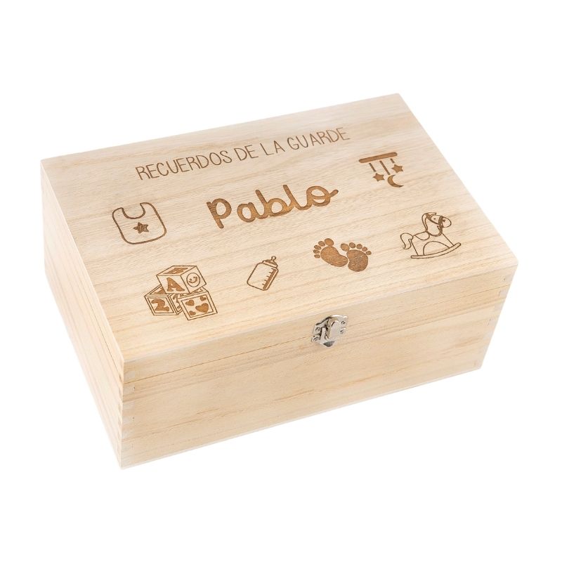 Caja+de+Madera+Personalizada+primer+año+guarde+cierre