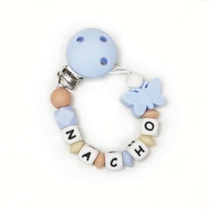 regalos originales bebes Chupetero silicona mariposa Azul