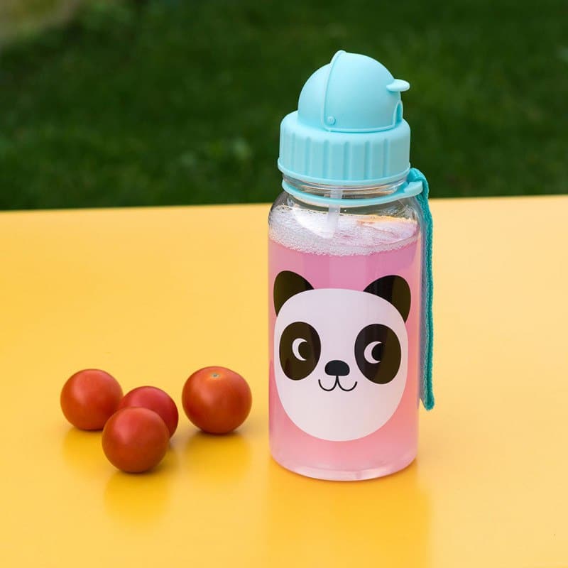 Botella agua con pajita - El panda Miko