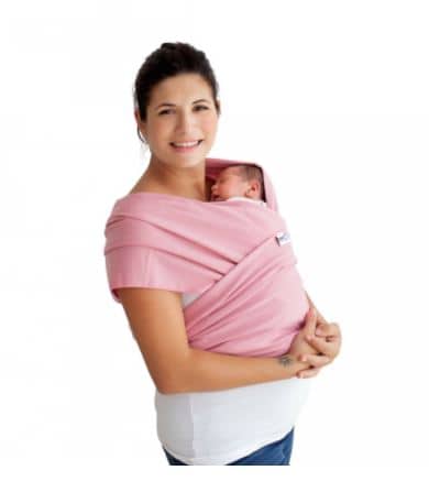  Fular portabebés para recién nacidos a niños pequeños -  Portabebés elástico manos libres 7-35 libras (rosa polvoriento) : Bebés
