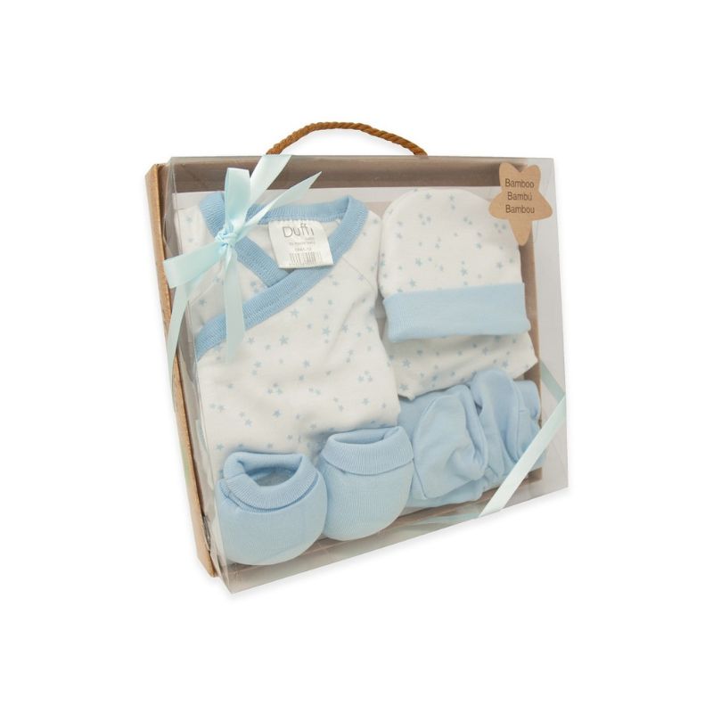 conjunto regalo recién nacido bambú azul