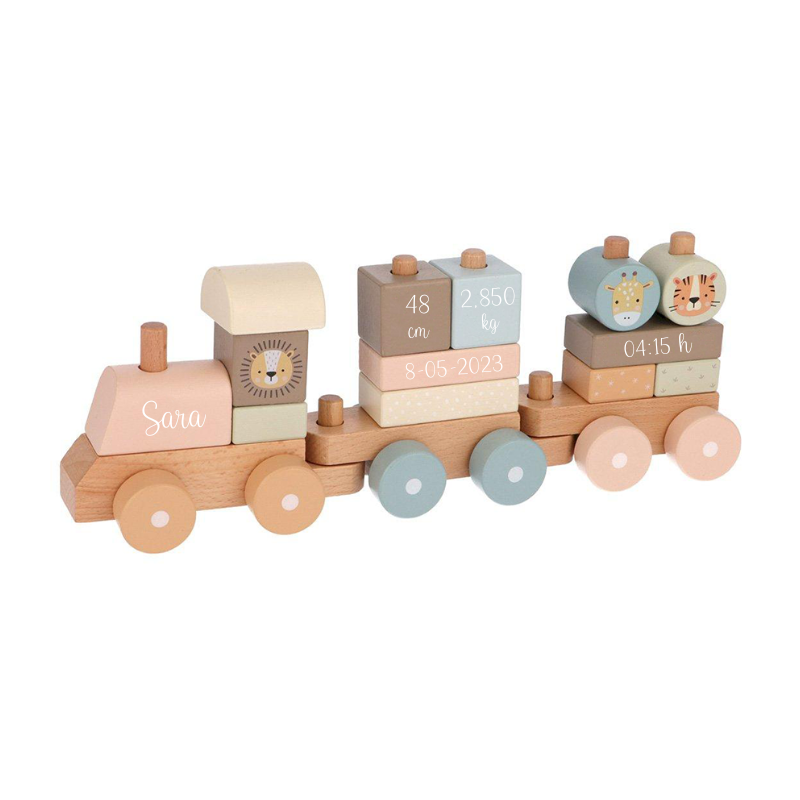 Tren nacimiento personalizable Zoo Rosa