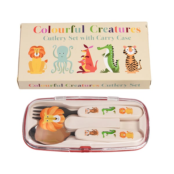 set-cubiertos infantiles-colourful-creatures-babyniceness-2