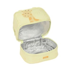 regalos originales bebes portameriendas termo jirafa amarilla abierta