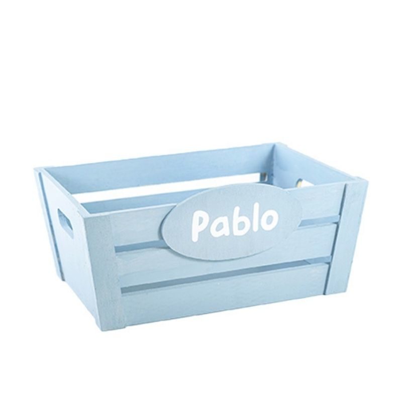 cesta+pintada+azul+personalizada+nombre
