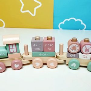 regalos originales bebés tren personalizado