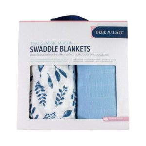 Pack+2+Muselinas+blue+leaves+envoltorio+bebe+au+lait+babyniceness
