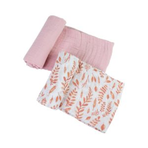 Pack+2+Muselinas+pink+leaves+bebe+au+lait+babyniceness+2