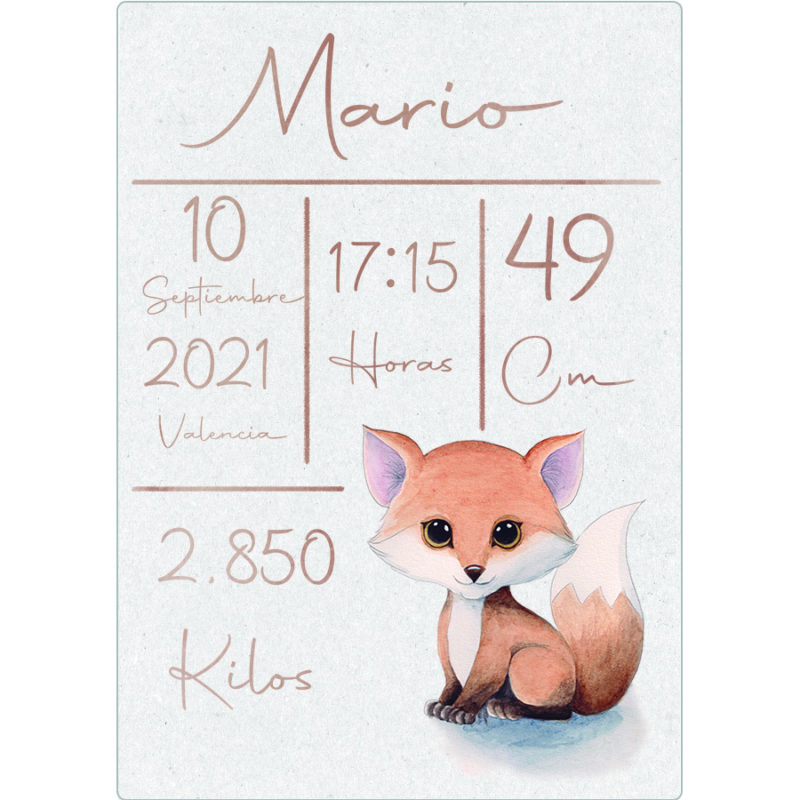 Natalicio bebe personalizado Mario Zorrito Marrón