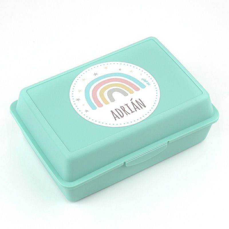 fiambrera-infantil-arcoiris-soft-menta-personalizada