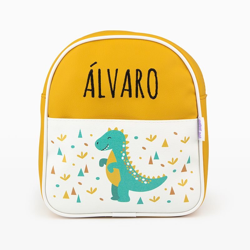 mochila-dinosaurio-mostaza-personalizada