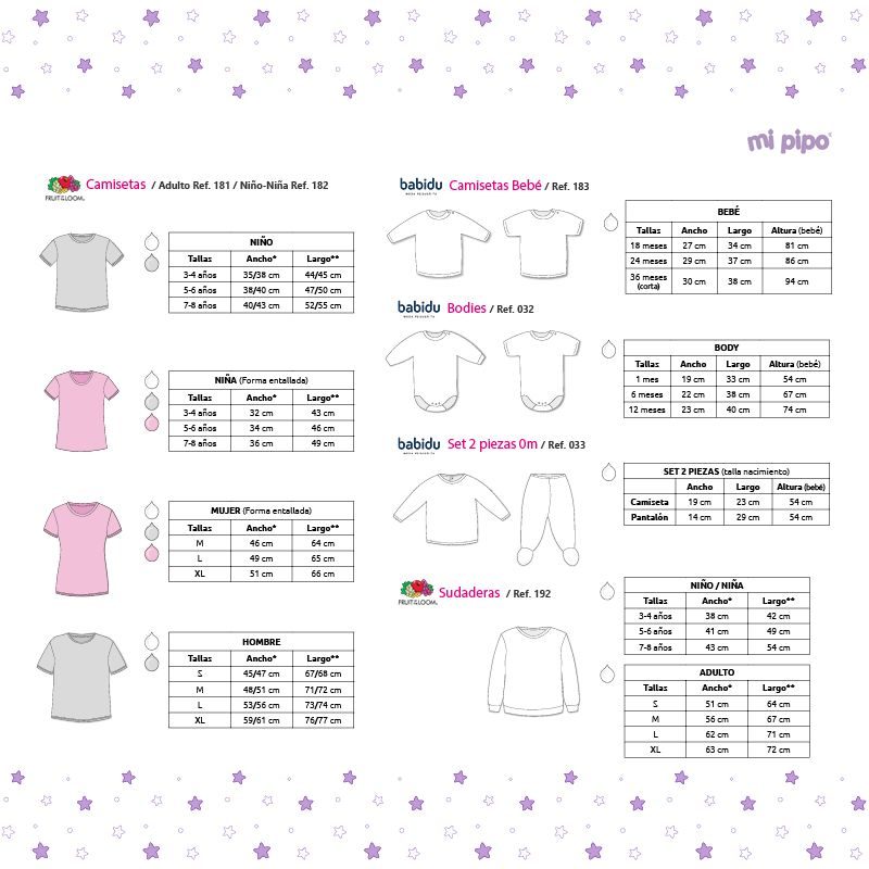 guia-de-tallas-camisetas-mama-bebe-nino-nina