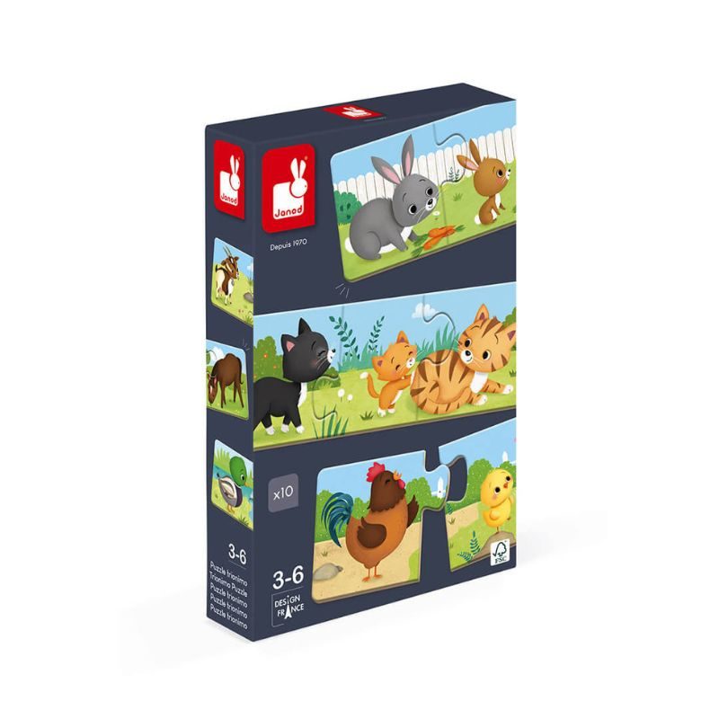 Puzzles 3 piezas animales