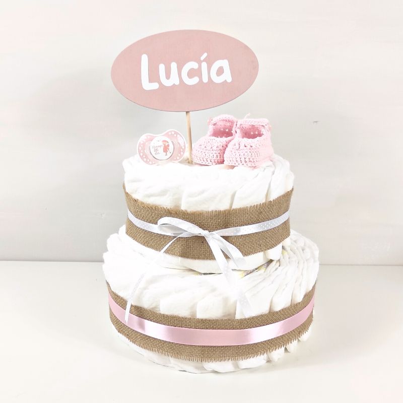 tarta+pañales+rosa