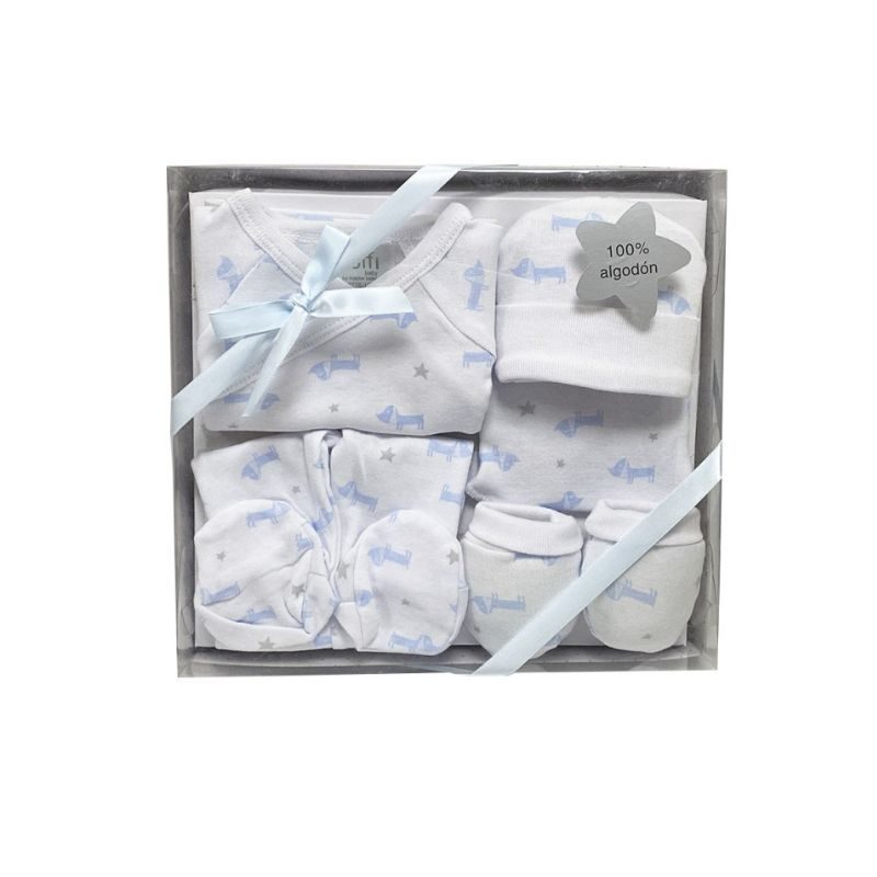 conjunto+primera+puesta+bebe+perritos+azul