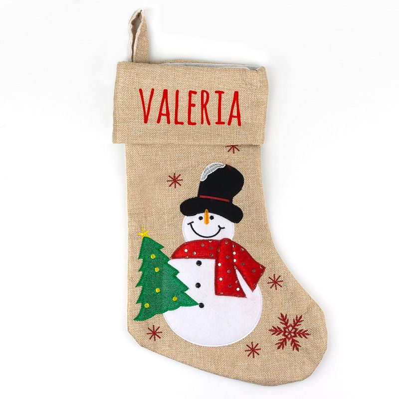 calcetin-yute-navidad-muneco-nieve-personalizado